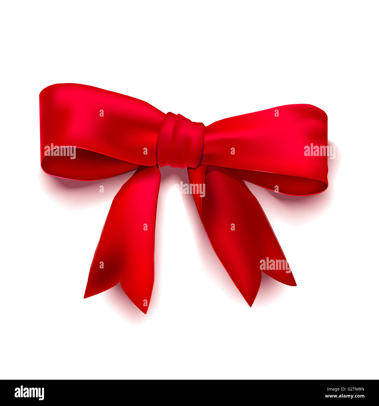 Red bow with a knot. Vector isolated illustration Stock Photo - Alamy