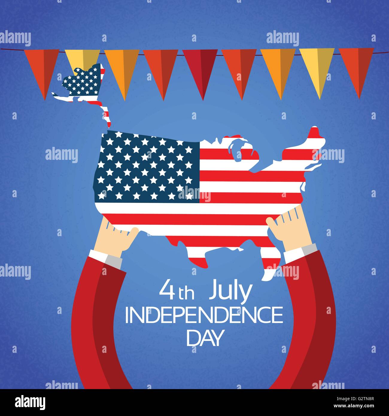 Hand Hold United States Of America Map Independence Day Holiday Stock