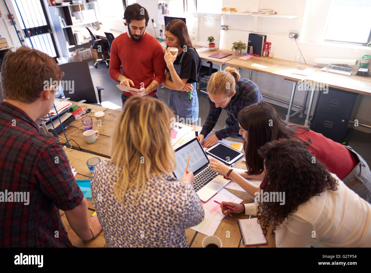 Creative Brainstorming Meeting In Design Office Stock Photo Alamy