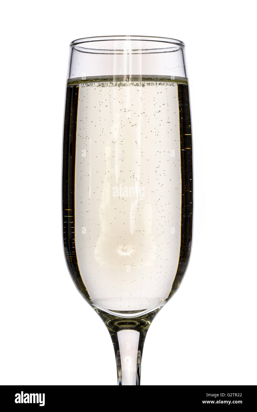 Glass of champagne on white background Stock Photo