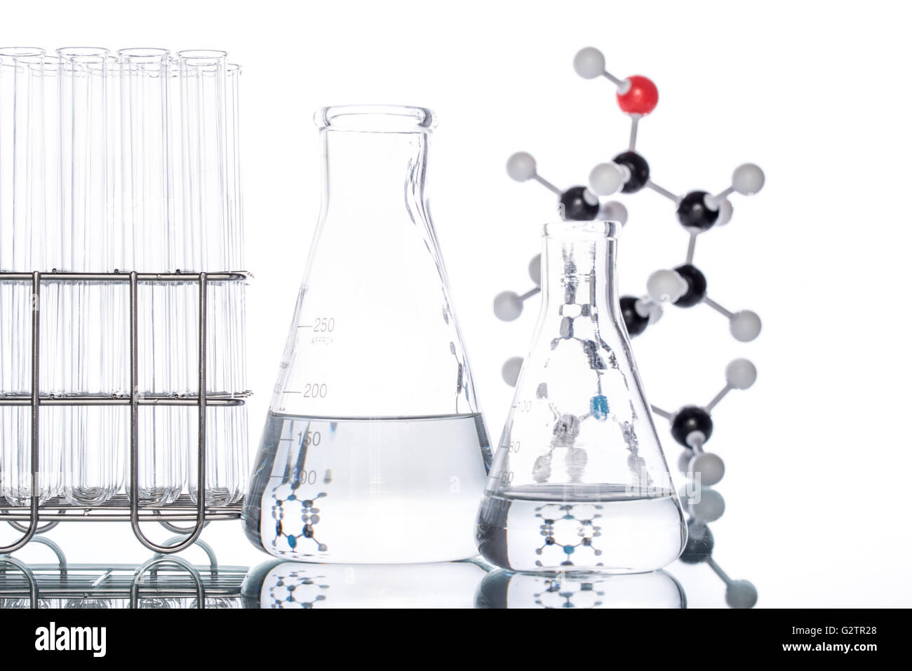 Molecular Structure and Beaker on white background Stock Photo Alamy