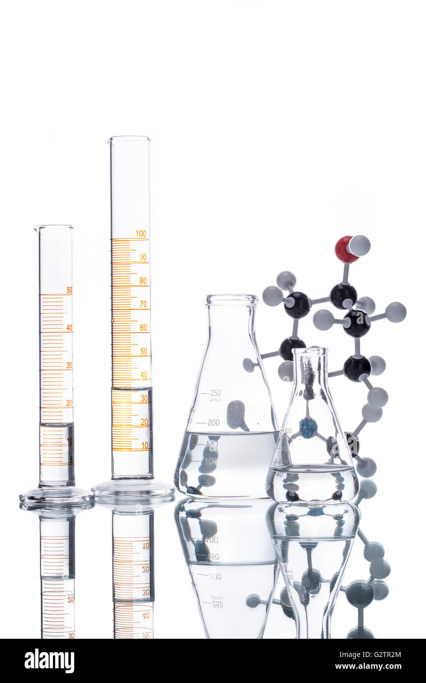 Molecular Structure and Beaker on white background Stock Photo Alamy