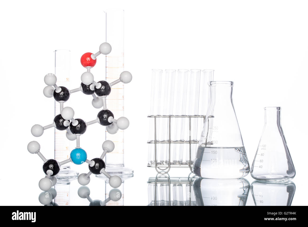 Molecular Structure and Beaker on white background Stock Photo Alamy