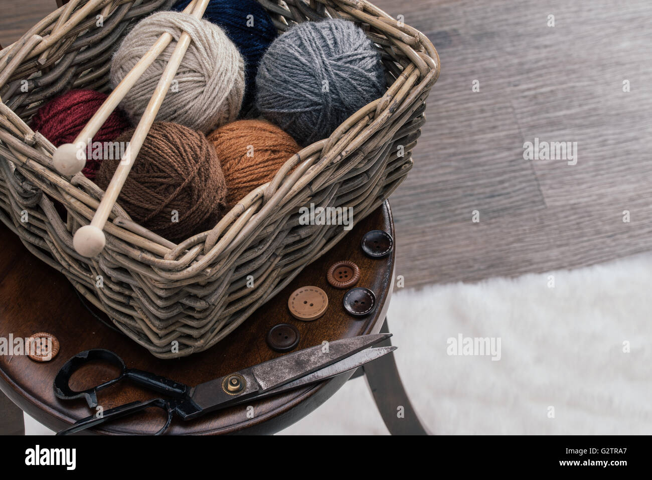 Scissors and yarn ball on carpet hi-res stock photography and images ...