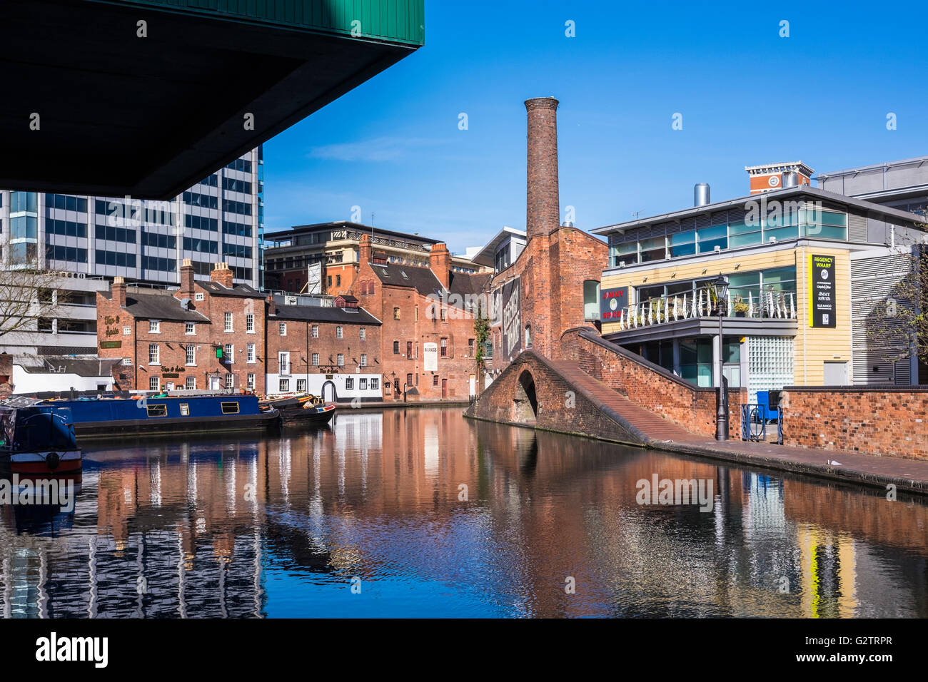 Gas Street canal basin, Birmingham, West Midlands, England, U.K Stock