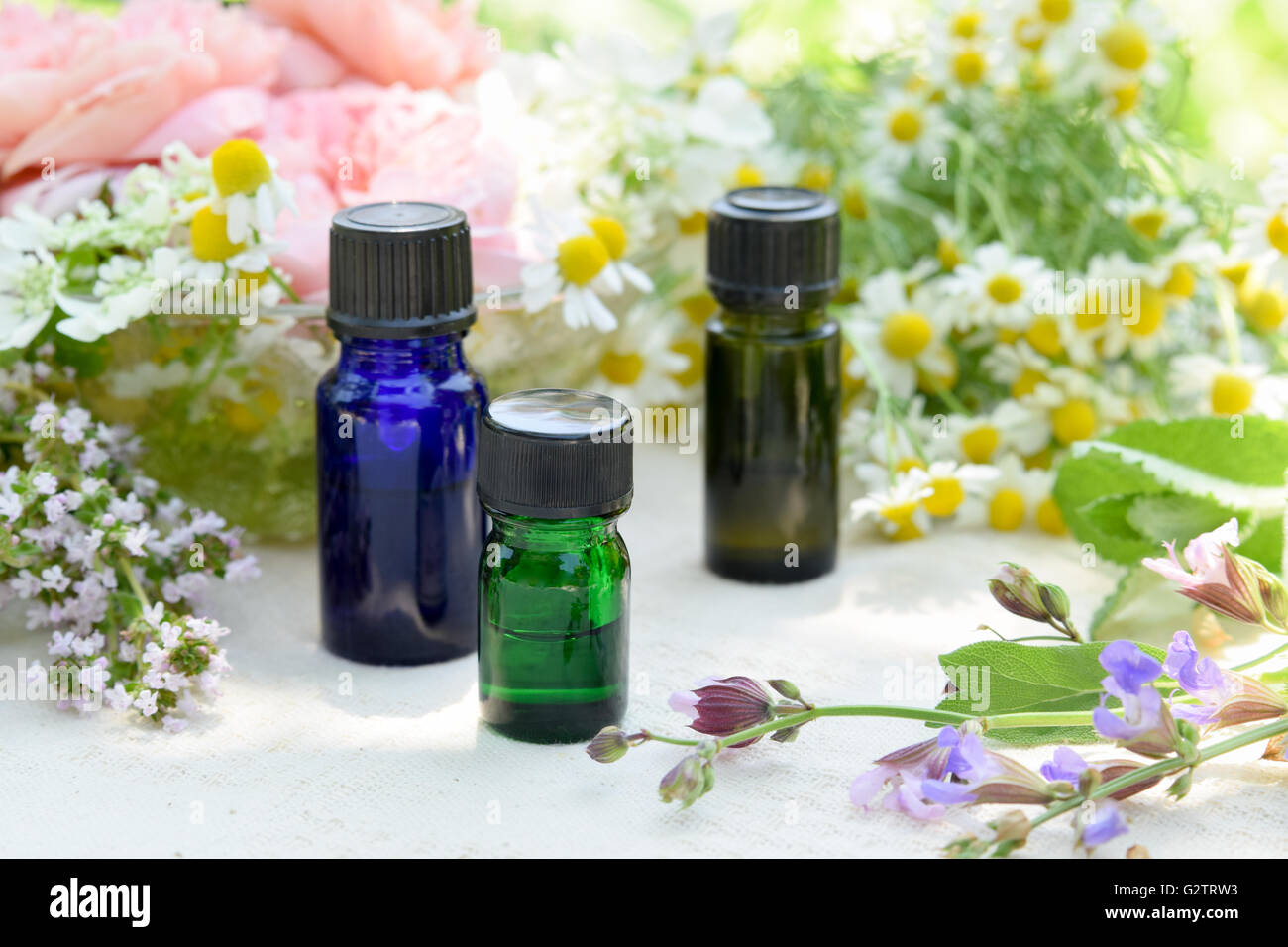 Bottles of essential oils hi-res stock photography and images - Alamy