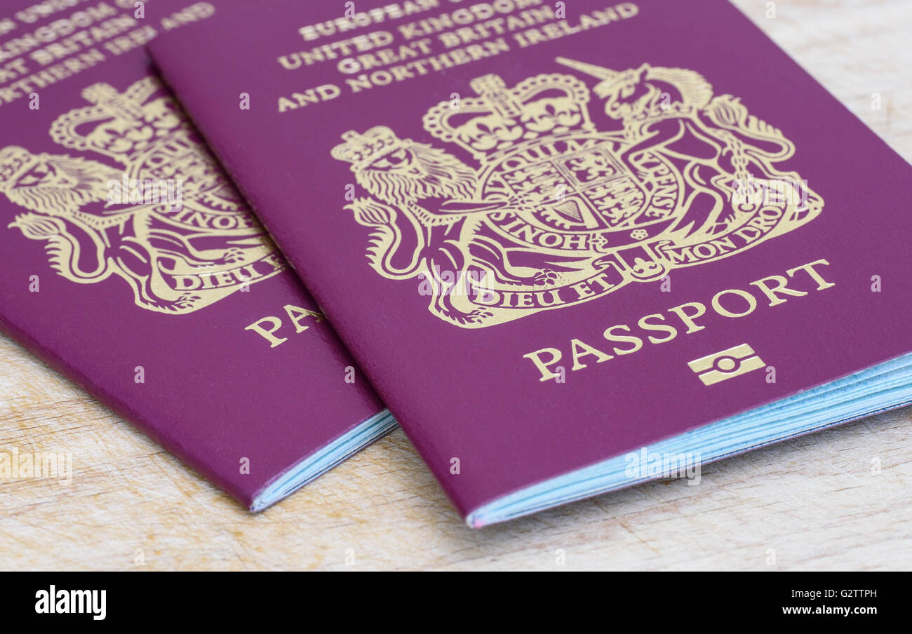 Close up of two United Kingdom passports Stock Photo Alamy