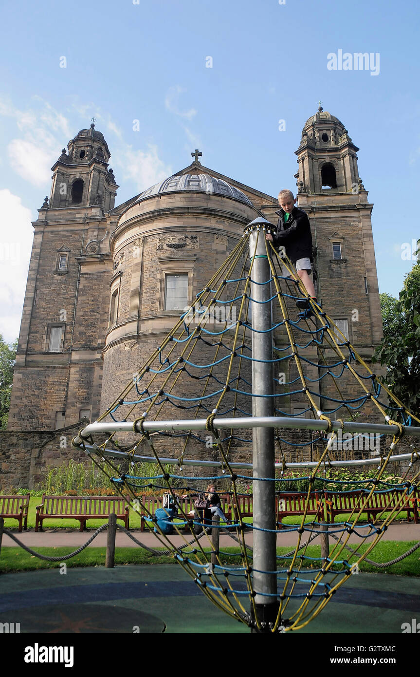 Scotland, Edinburgh, Princes Street gardens, play area climbing frame