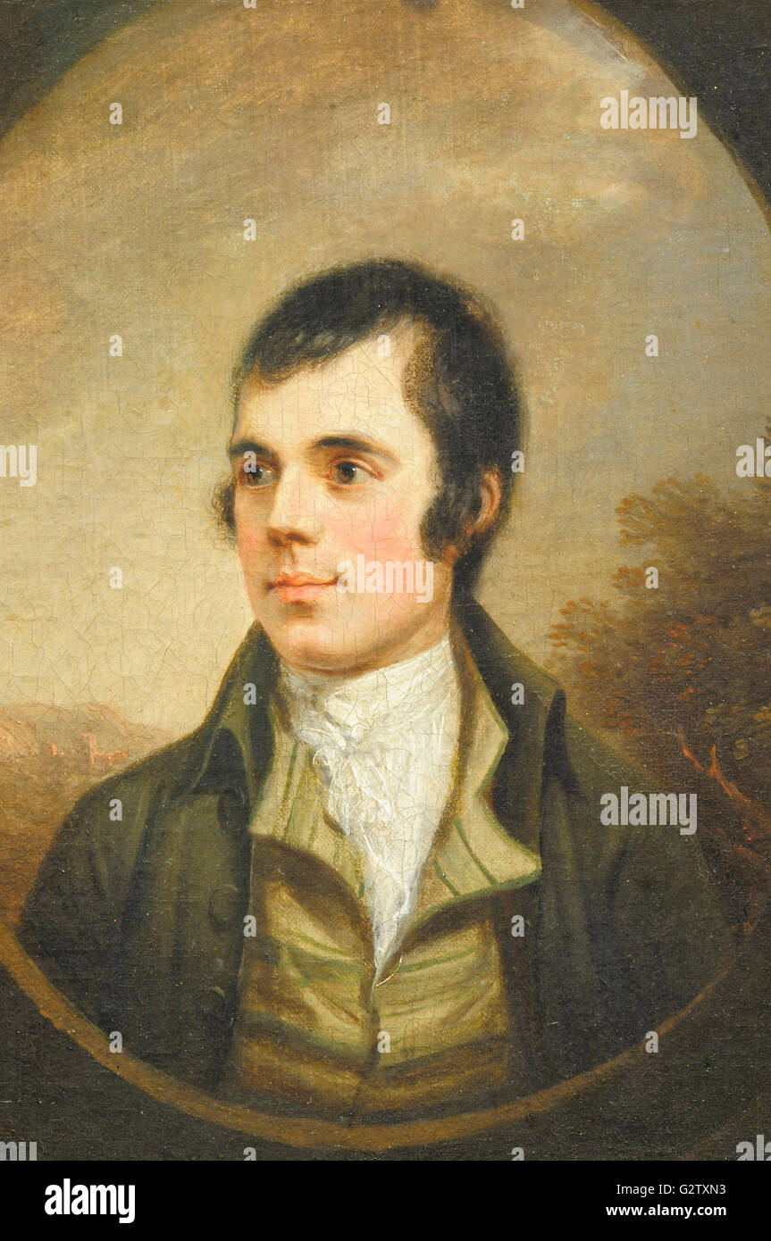 Scotland, Edinburgh, Scottish National Portrait Gallery, Robert Burns by Alexader Nasmith 1787. Stock Photo