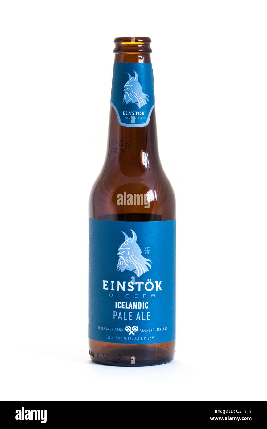 Bottle of Einstok Icelandic Pale Ale Stock Photo