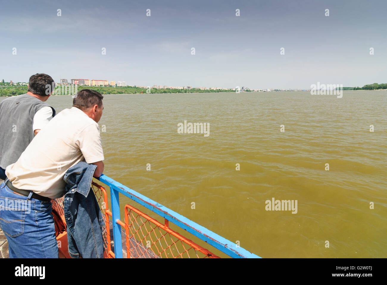 Ferry across the Danube, Romania, Valahia, Wallachia, Walachia, Walachei , Braila Stock Photo