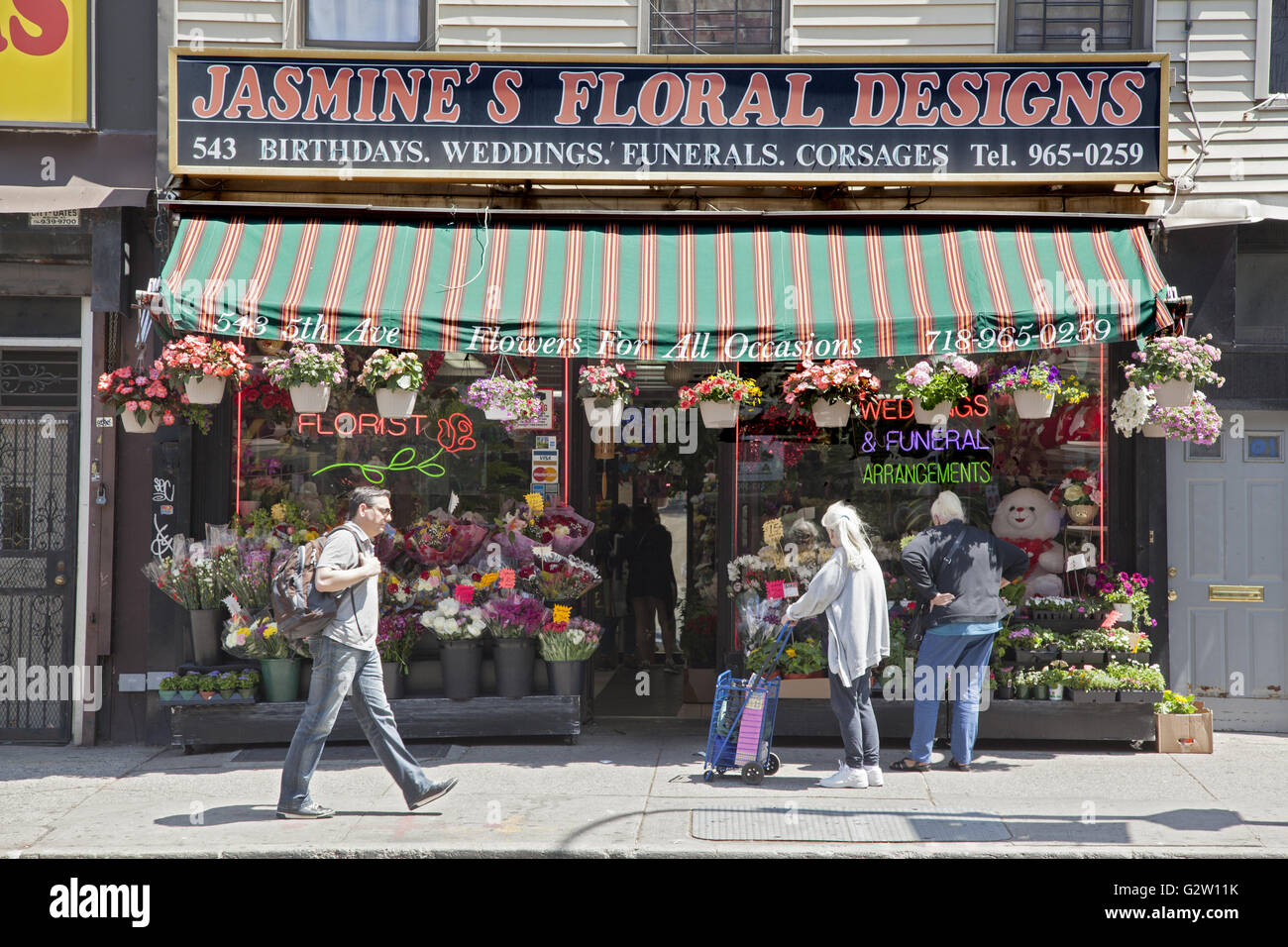 Jasmine's Floral Designs on 5th Avenue in the Park Slope neighborhood