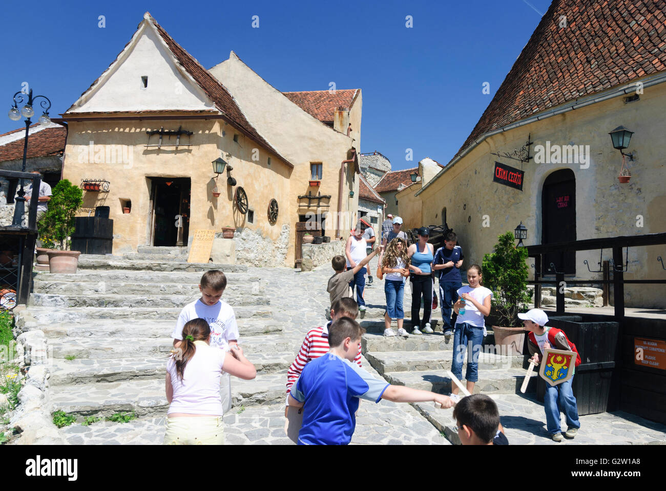 castle, Romania, Transilvania, Transylvania, Siebenbürgen (Transsilvanien) , Rasnov (Rosenau) Stock Photo