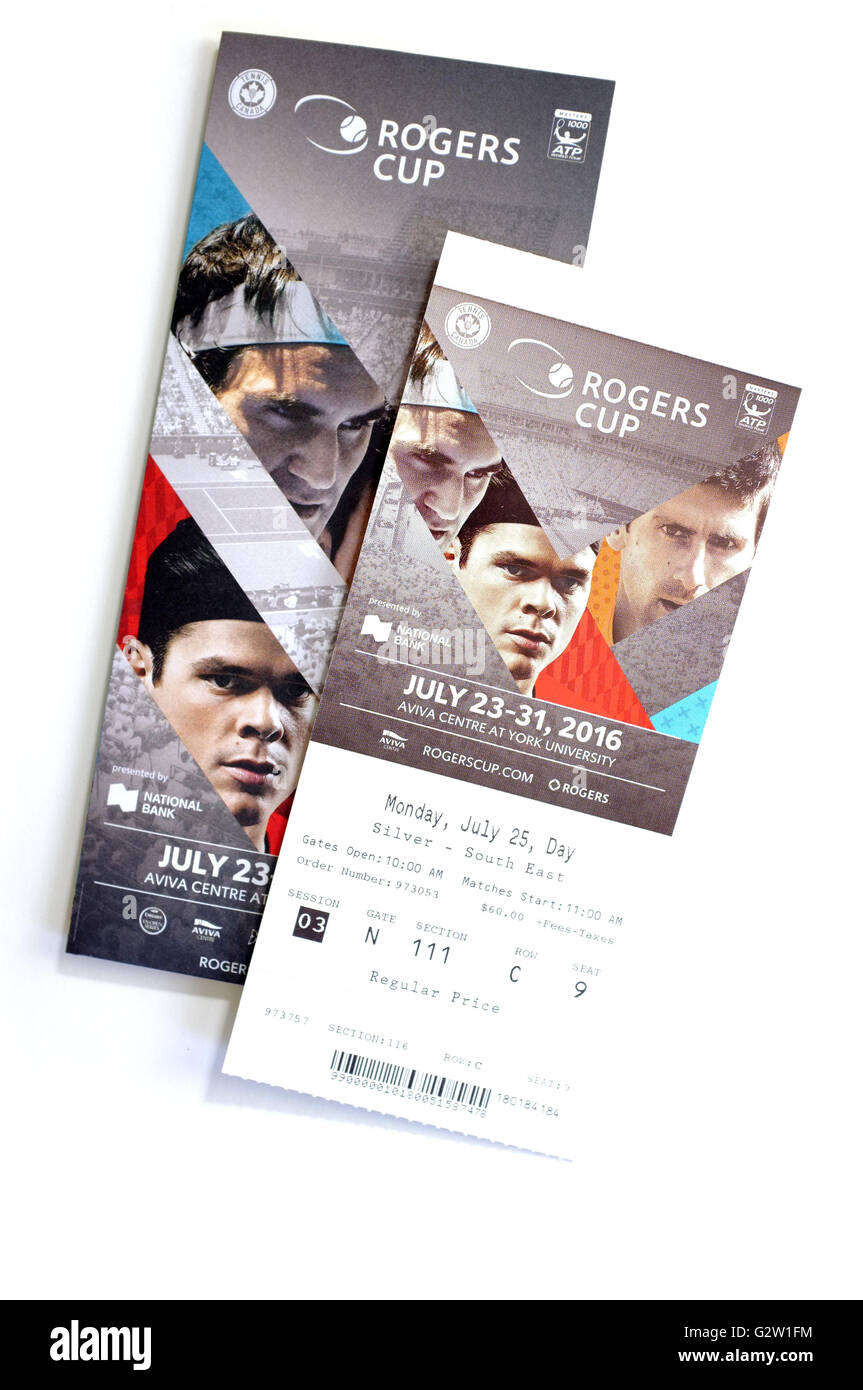Canadian Open Rogers Cup Tennis Leaflets Photographed Against A White Background Stock Photo Alamy