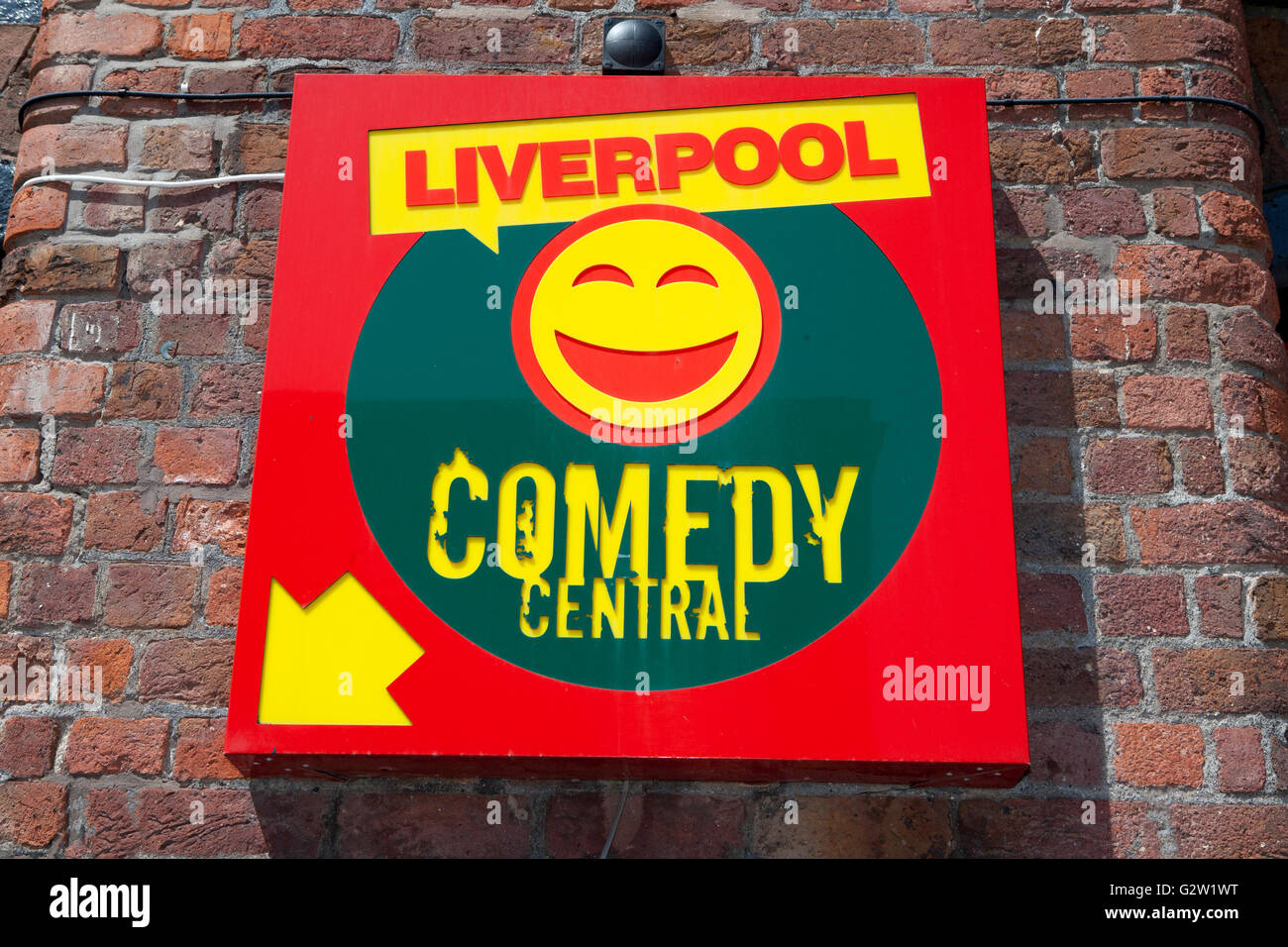 Liverpool Comedy Central Sign, Merseyside, UK Stock Photo
