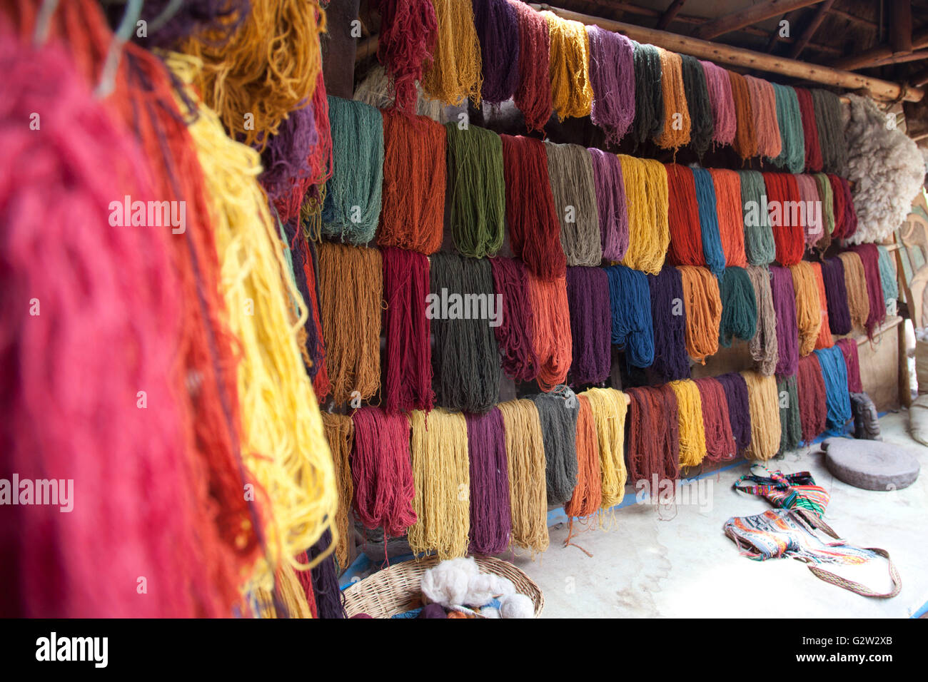 Colorful Alpaca yarn display Stock Photo - Alamy