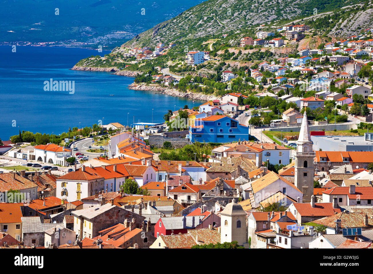 Town of Senj architecture and coast, Primorje region of Croatia Stock Photo