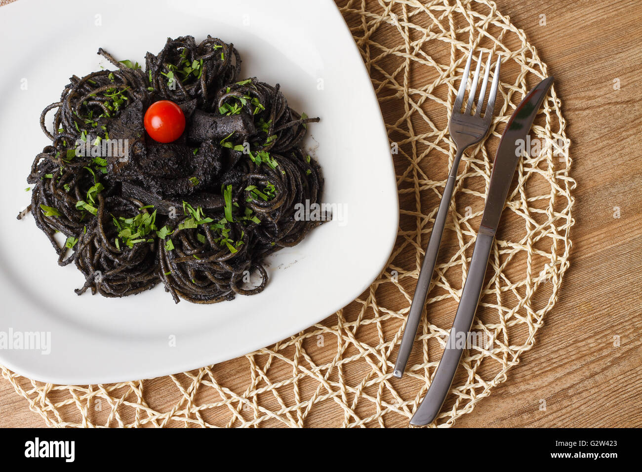 Black Pasta With Squid Ink Stock Photo Alamy black-pasta-with-squid-ink-stock-photo-alamy