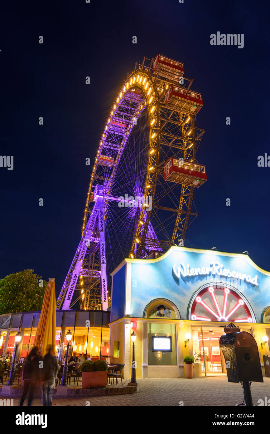 Prater with Ferris wheel, Austria, Vienna, Wien Stock Photo
