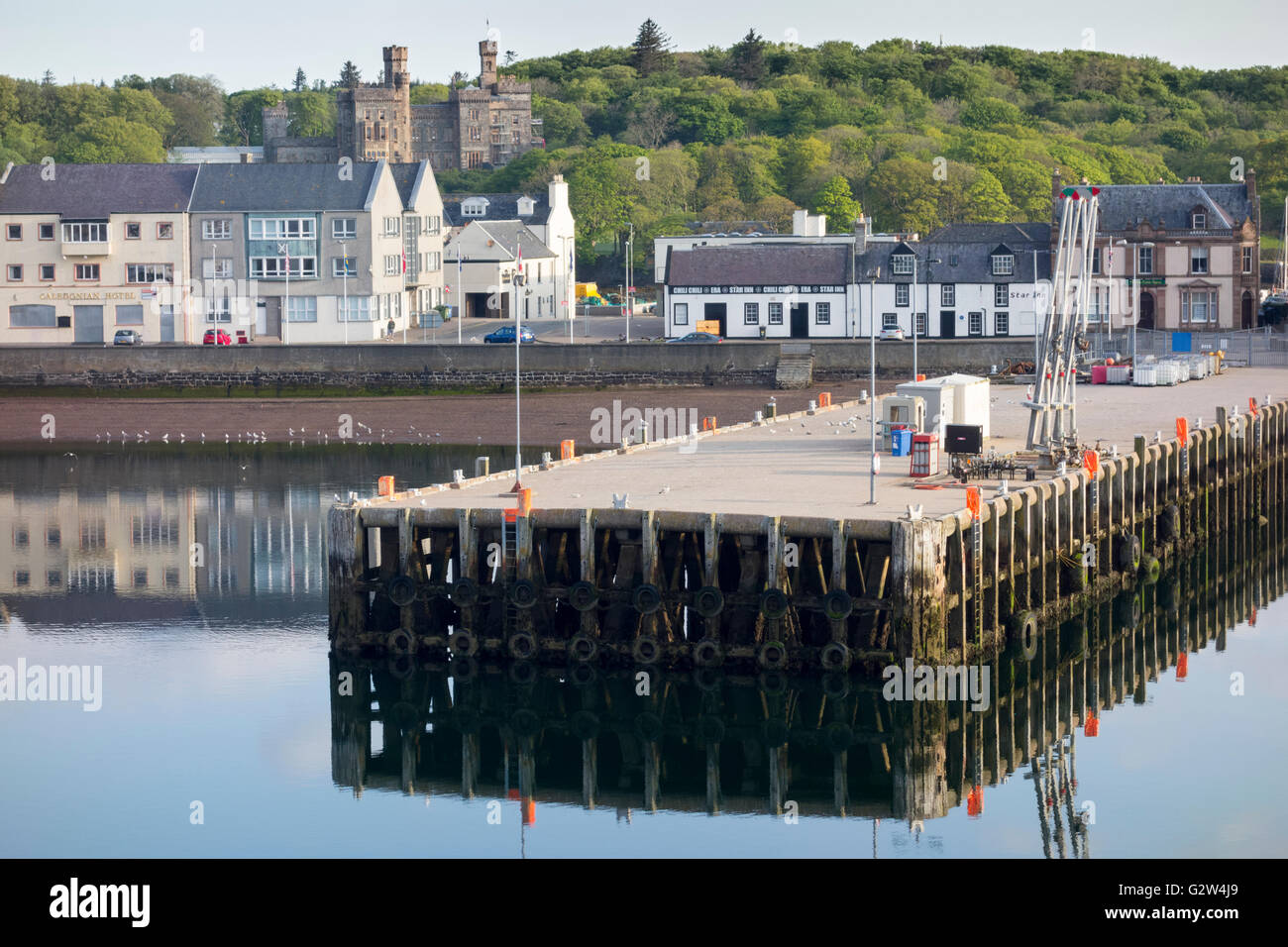 Stornoway Harbour with Lews Castle in the background Isle of Lewis Western Isles Outer Hebrides