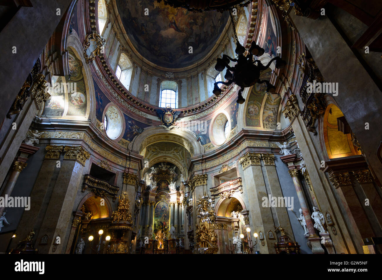 church St. Peter interior, Austria, Vienna, Wien Stock Photo