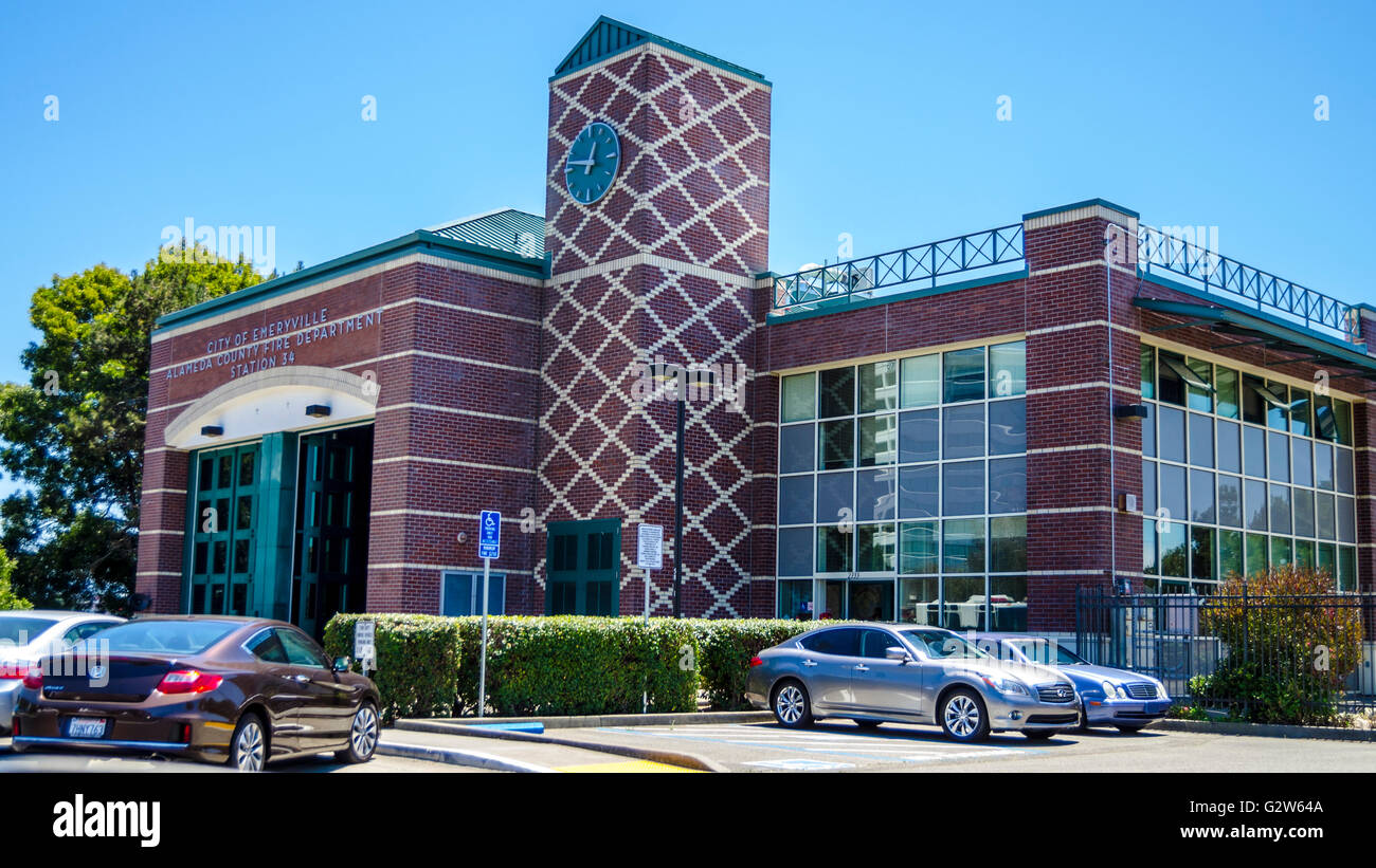 Alameda County Fire station number 34 on Powell Street in Emeryville California Stock Photo