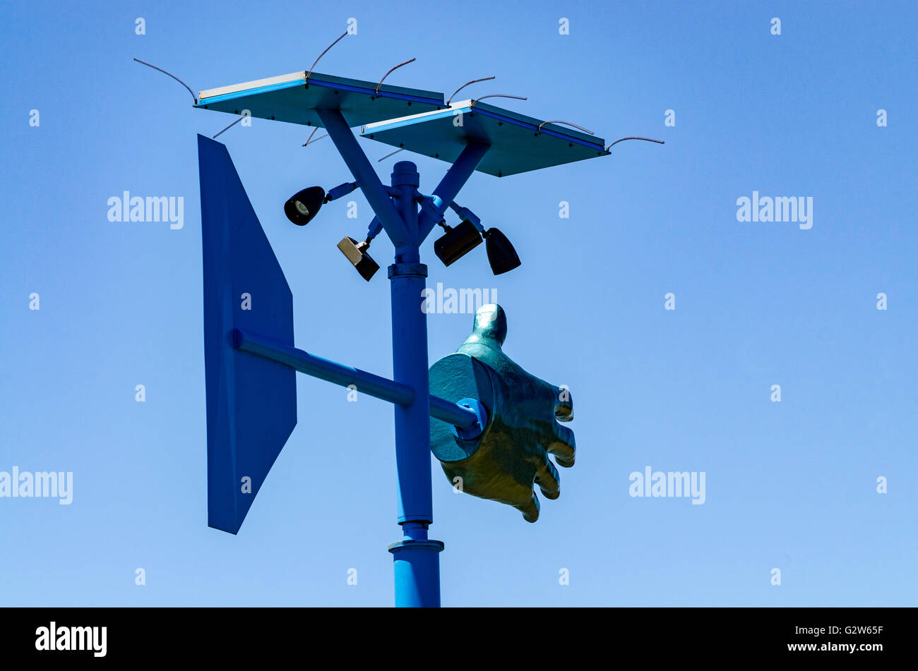 A weather Vane along Powell Street in Emeryville California across the