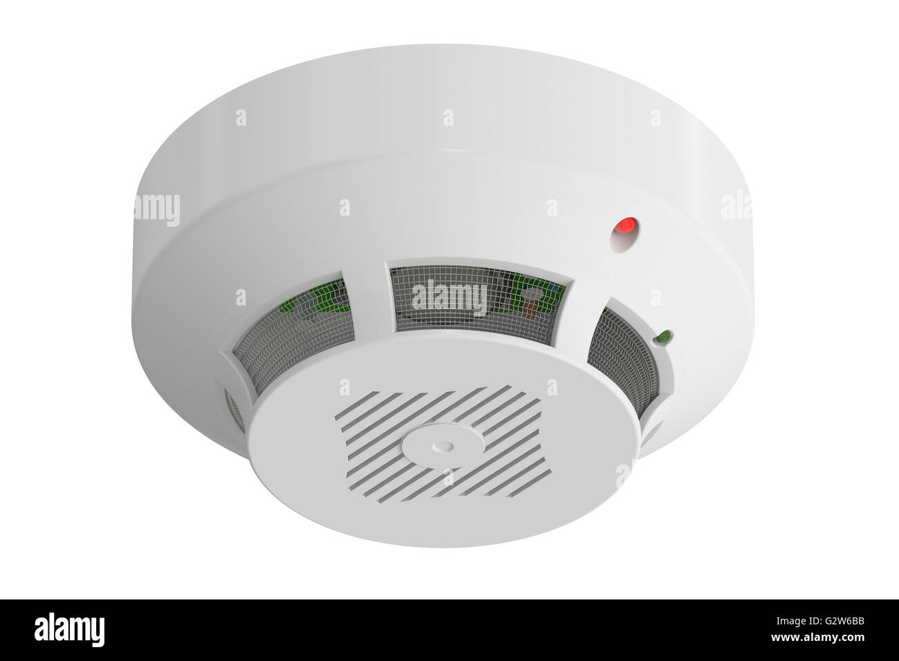 smoke detector, 3D rendering isolated on white background Stock Photo ...