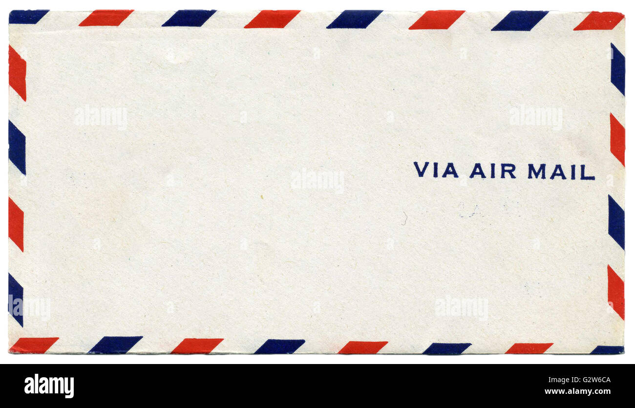 Vintage air mail envelope with text Stock Photo