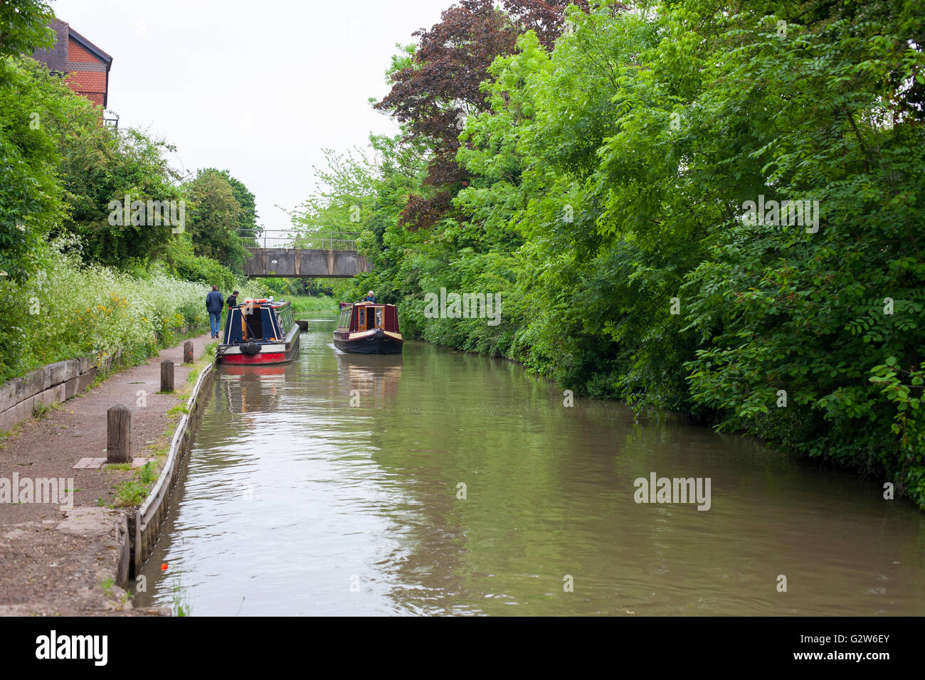 Stratford-upon-Avon Canal narrow boats Stock Photo