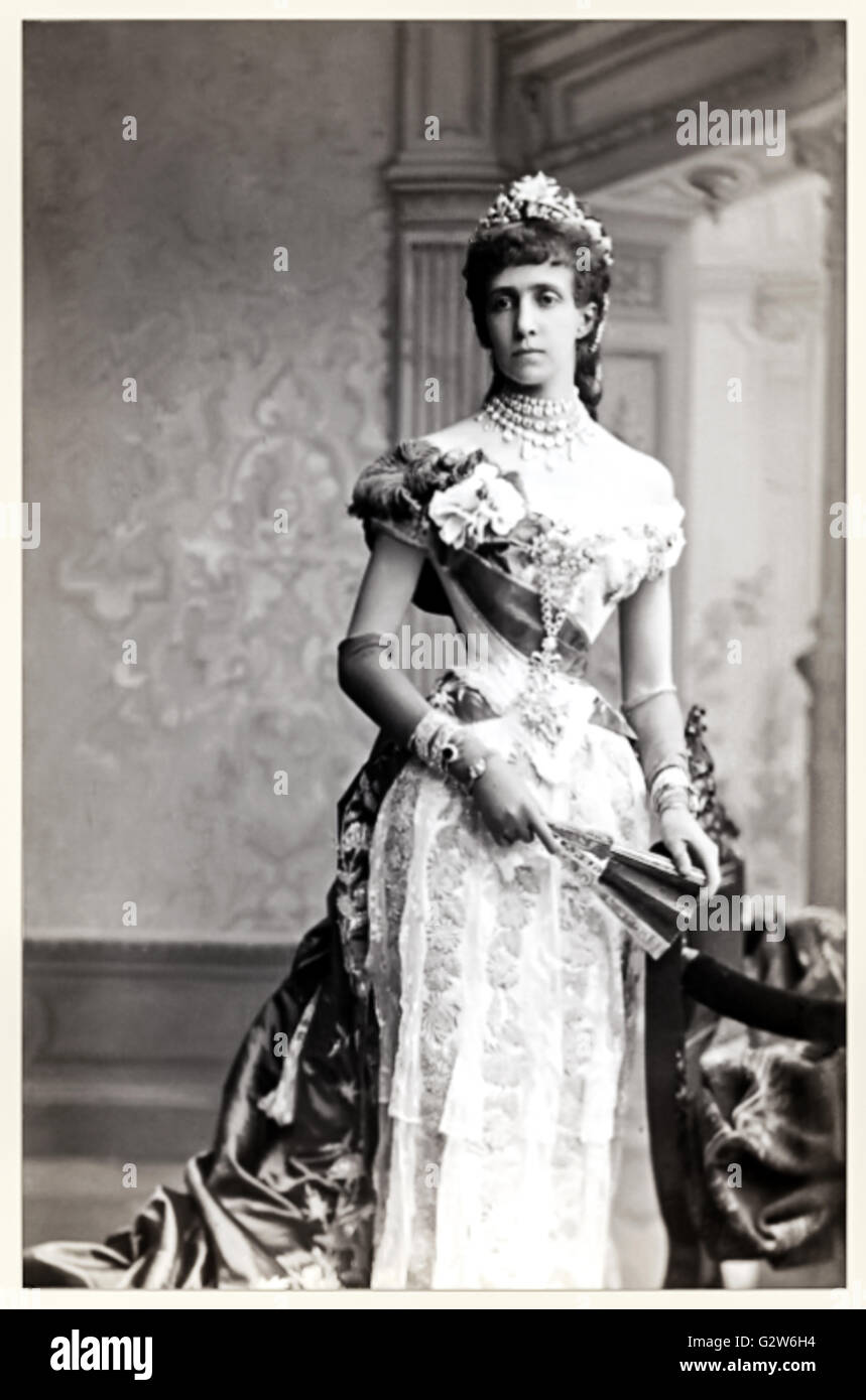 Archduchess Maria Therese (1855-1944), Princess of the House of Braganza (Portugal) married Archduke Karl Ludwig of Austria becoming an Archduchess of Austria. Stock Photo