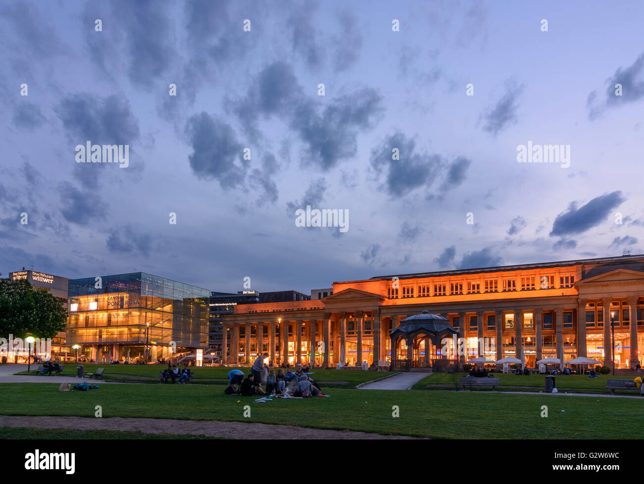 Schlossplatz with Art Museum (left) and Königsbau, Germany, Baden-Württemberg Region Stuttgart, Stuttgart Stock Photo