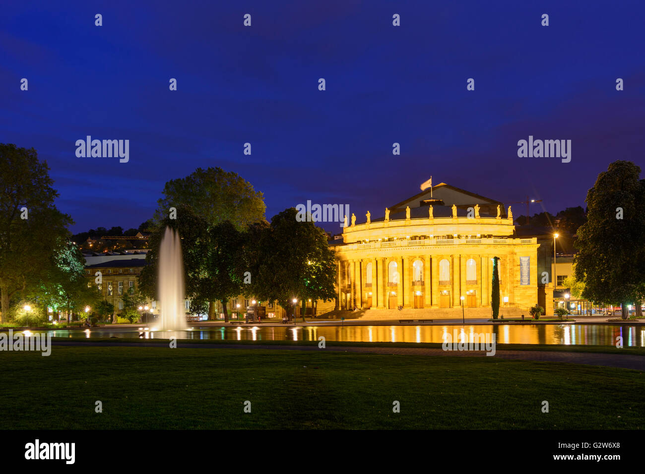 Opera house at lake Eckensee, Germany, Baden-Württemberg Region Stuttgart, Stuttgart Stock Photo