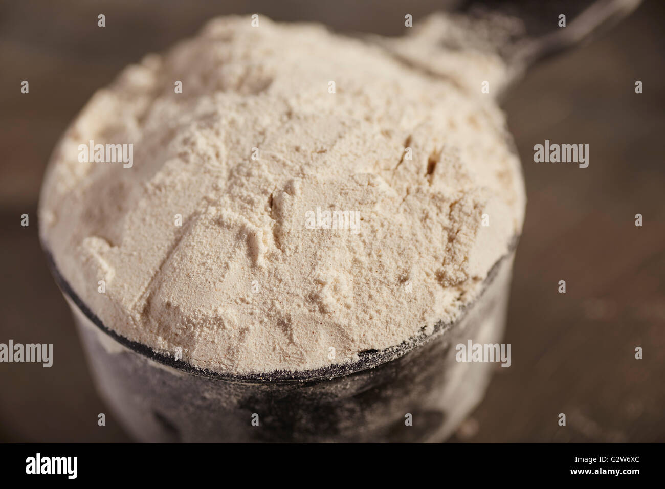 A cup of organic whole wheat (meal) flour Stock Photo Alamy
