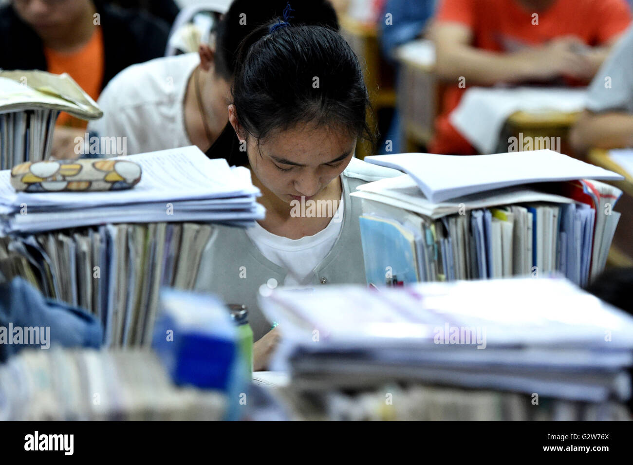 Chinese Students Study Routine Zhengzhou, China's Henan Province. 2nd June, 2016. Students study in ...