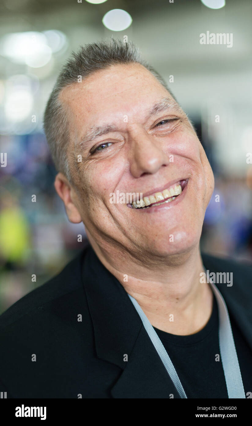 Hanover, Germany. 04th June, 2016. US comic book writer Bob Layton poses at the MCM Comic Con in Hanover, Germany, 04 June 2016. Exhibitors, stars and fans will gather for the event to be held from 04 to 05 June 2016. Photo: SEBASTIAN GOLLNOW/dpa/Alamy Live News Stock Photo