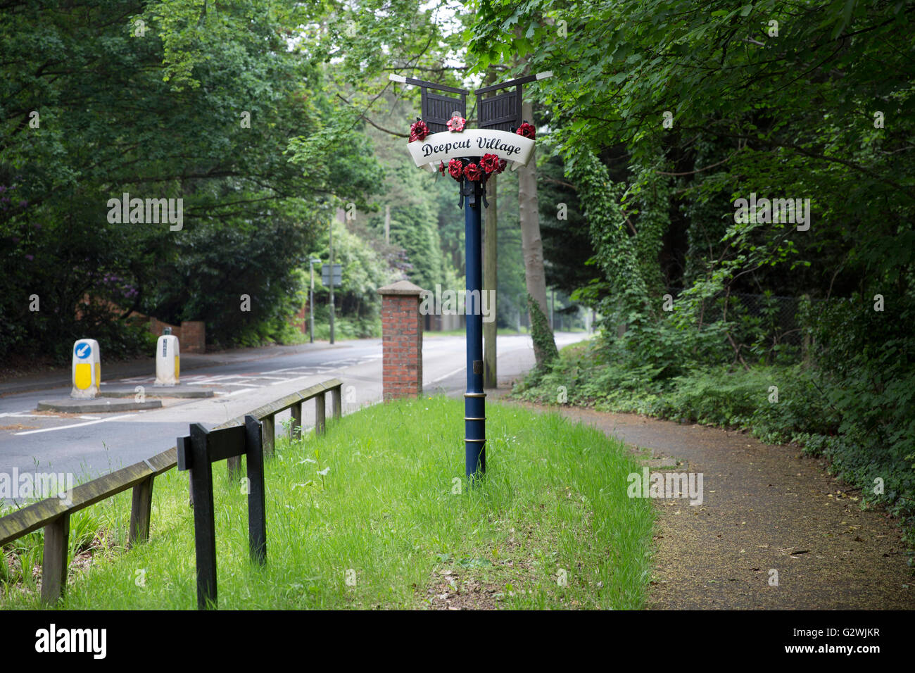 Surrey, UK, 04th June, 2016. Deepcut Army Barracks, the entrance to Deepcut with the barracks situation on the right. Deepcut, Surrey. 4th June 2016 Credit:  Shaun Jackson/Alamy Live News Stock Photo