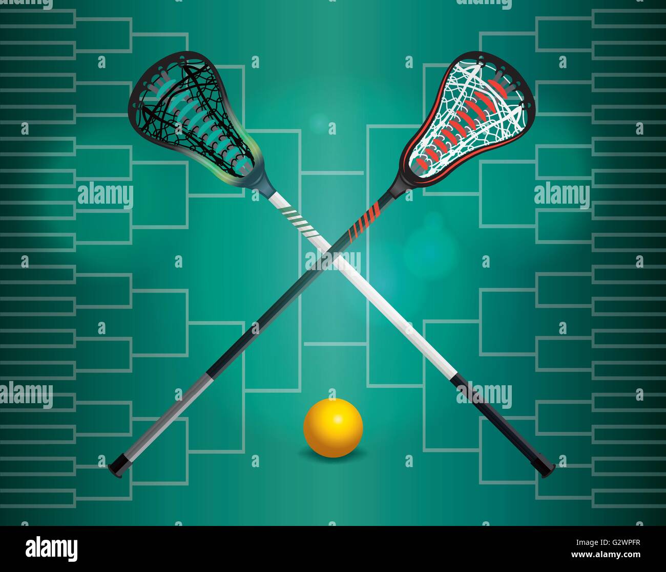 A lacrosse tournament illustration with lacrosse sticks, ball, and ...