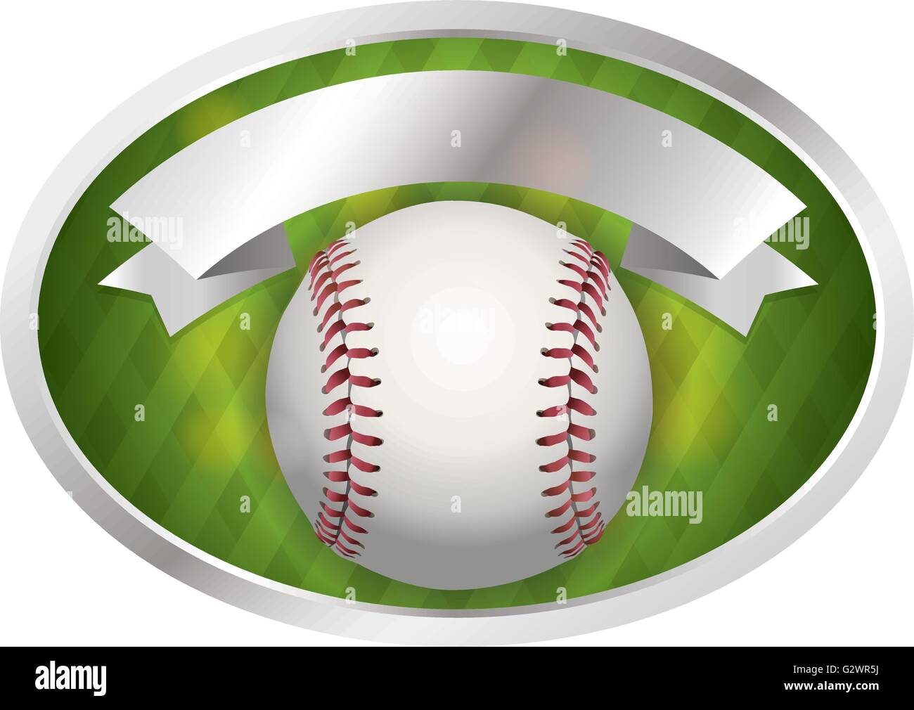 An illustration of a baseball and banner. Room for copy. Vector EPS 10