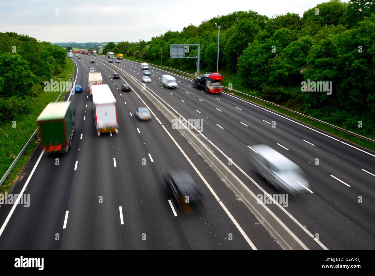 A four lane Smart motorway in the UK Stock Photo