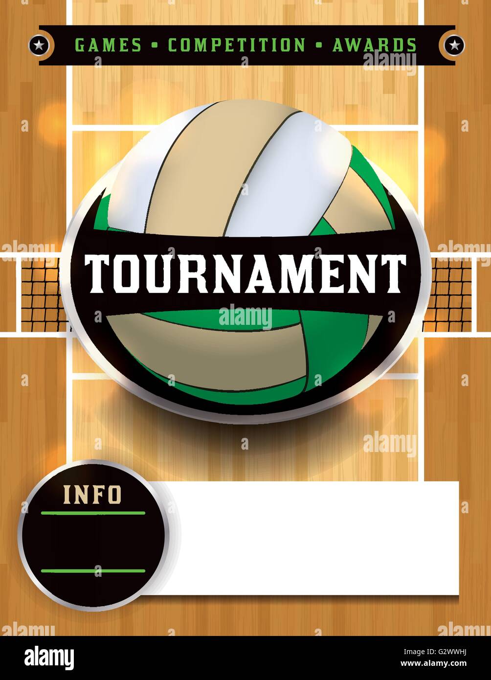An illustration for a volleyball tournament poster or flyer invitation. Vector EPS 10 available. EPS file contains transparencie Stock Vector