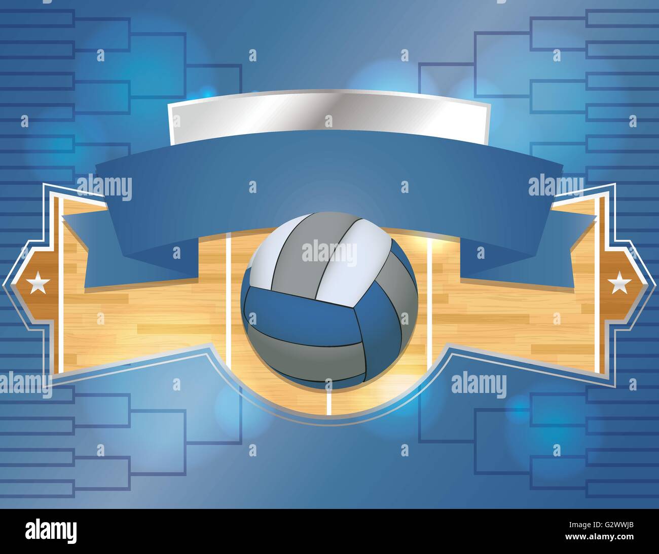 An illustration for a volleyball tournament flyer or poster. Vector EPS 10 available. EPS contains transparencies. Stock Vector