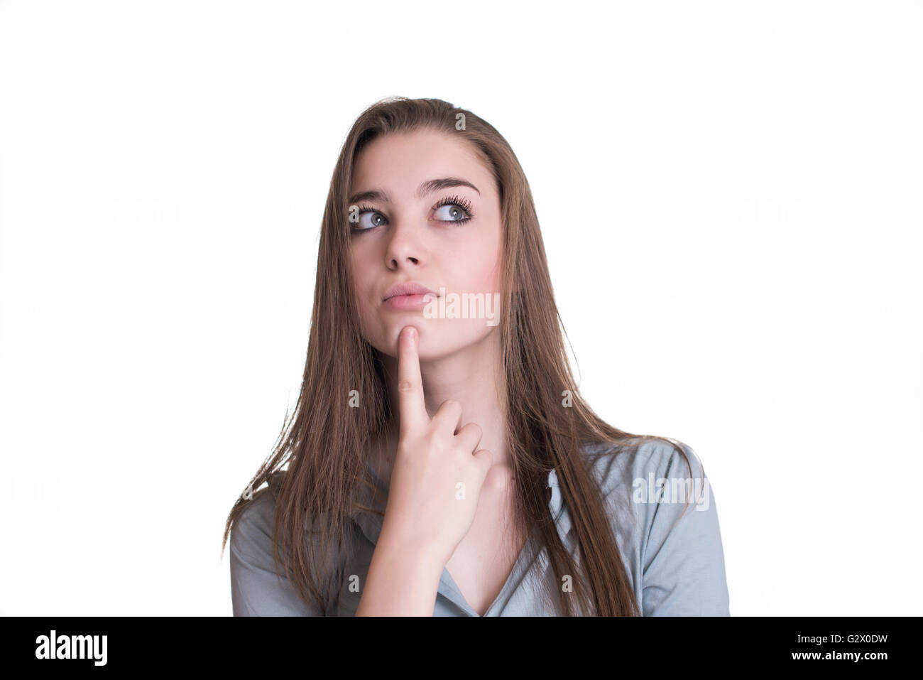 Attractive Woman Thinking Stock Photo - Alamy