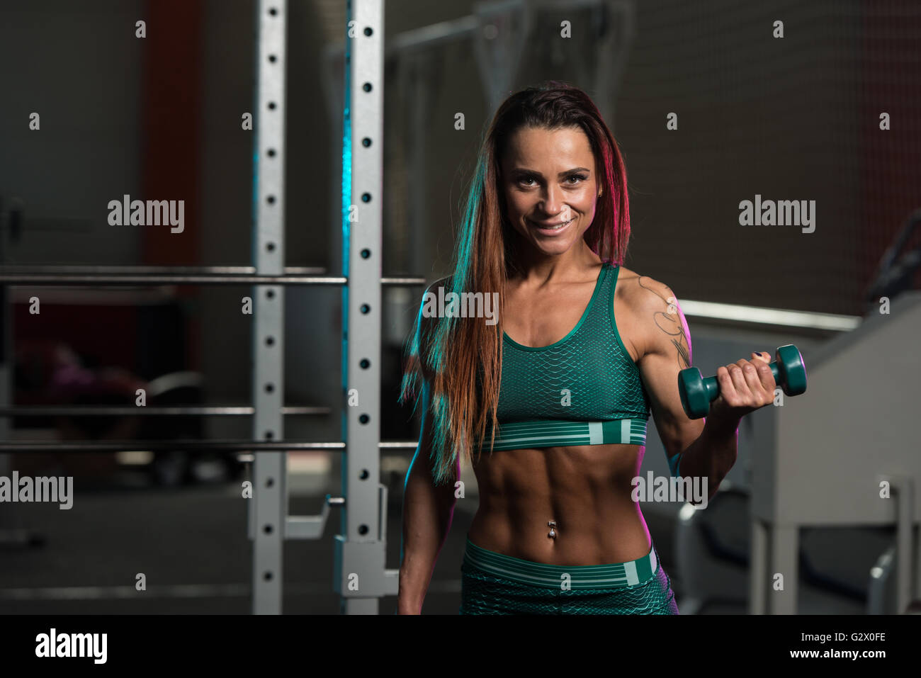 Strong abs, fit woman, chest hi-res stock photography and images