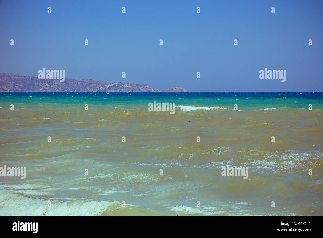 Beautiful wave on sea and blue sky as background Stock Photo - Alamy