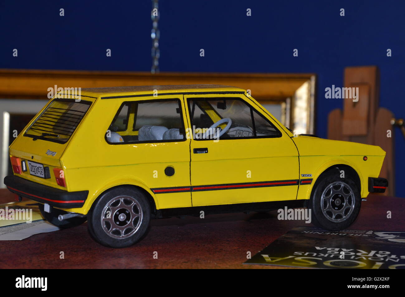This is model of a car Yugo 45 to people is reminiscent of past times.this car Yugo 45 built in the former Yugoslavia Stock Photo