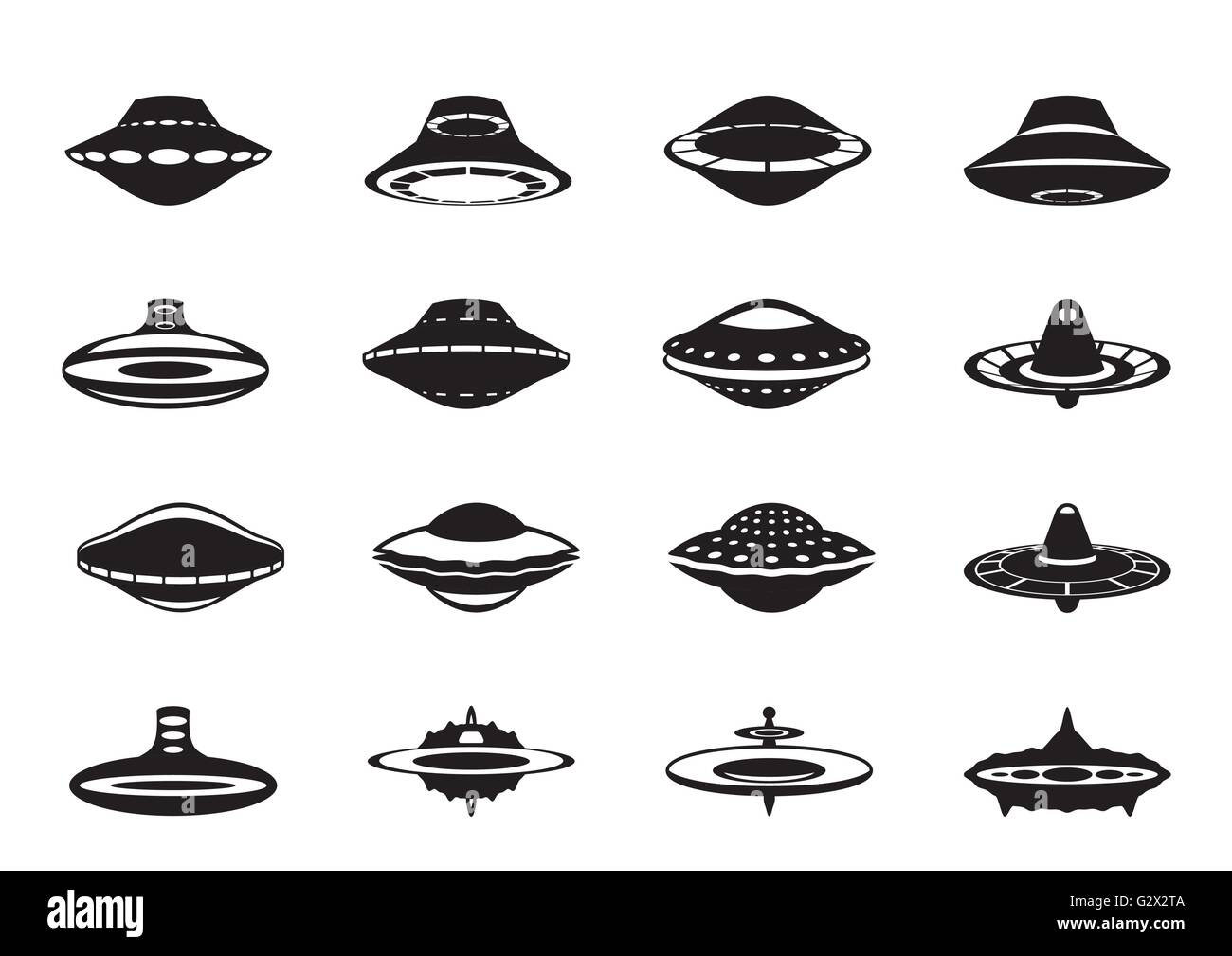 Different flying saucers vector illustration Stock Vector Image & Art