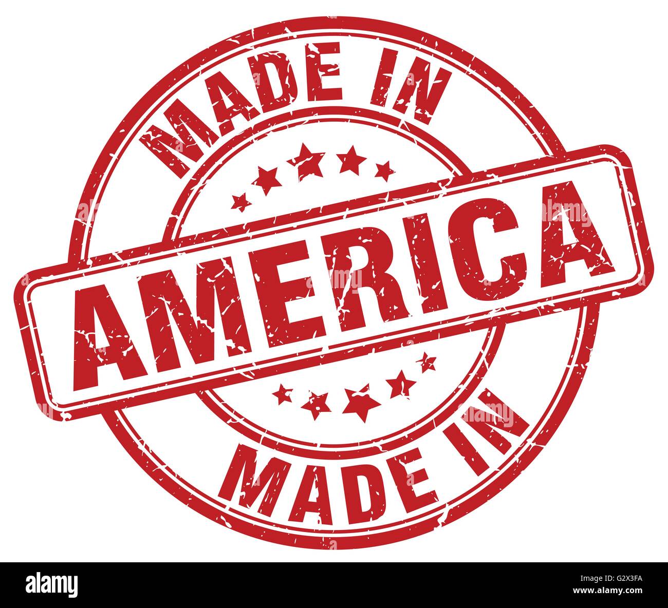 made in America red grunge round stamp Stock Vector Image & Art - Alamy