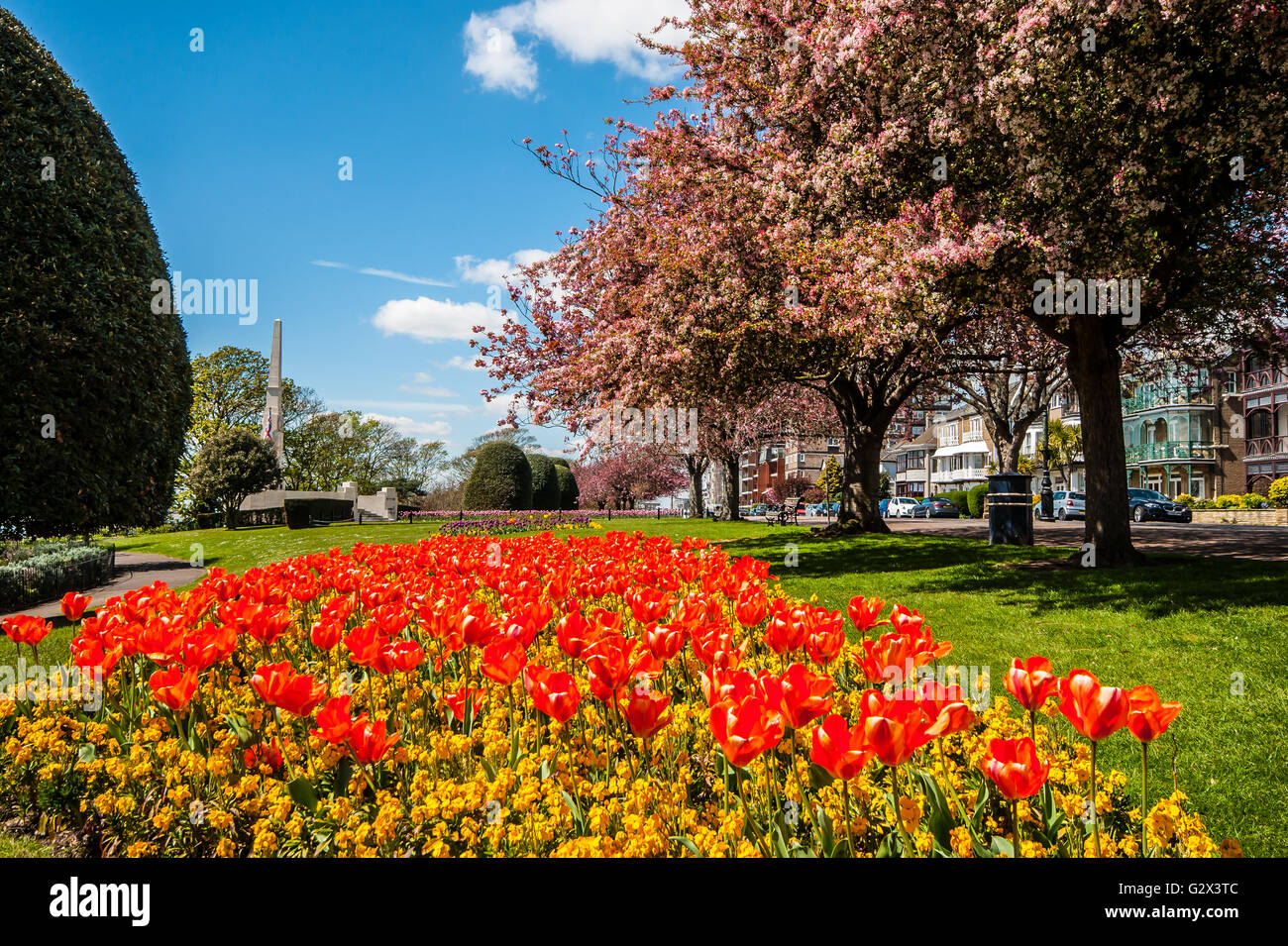 Clifton Terrace & Clifftown Parade are Victorian developments, a cliff-top position overlooking the Thames Estuary Southend on Sea Essex Stock Photo