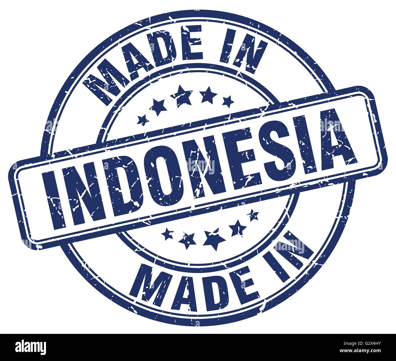 made in Indonesia blue grunge round stamp Stock Vector Image & Art - Alamy